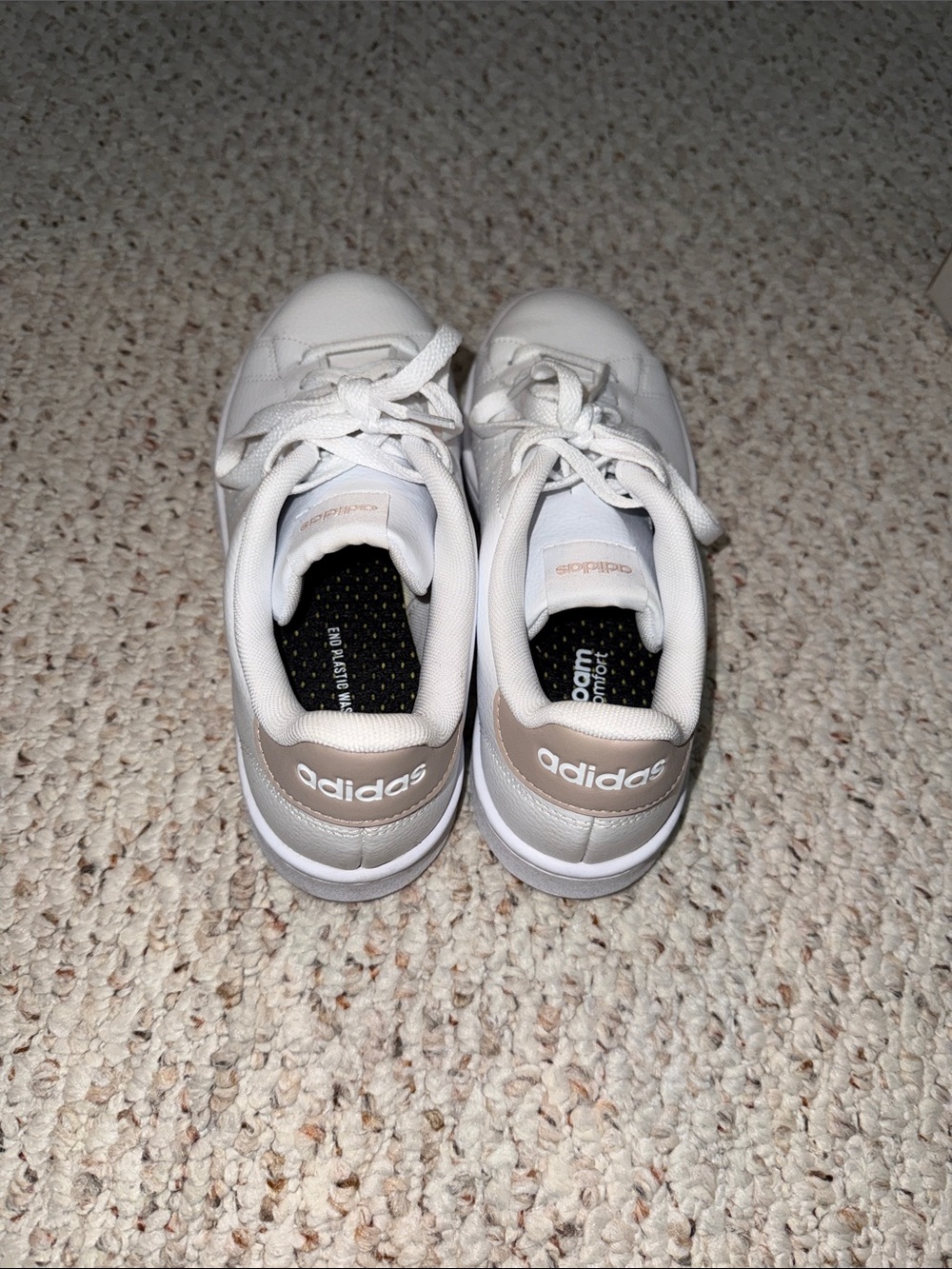 adidas White Low-Top Leather Sneakers - Picture 2 of 5